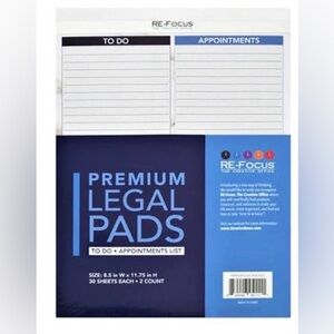 Premium set of 2 matching to-do list blue legal pads that match our Calendars